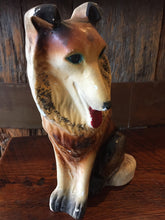 Load image into Gallery viewer, Chalkware collie dog coin bank