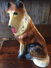 Load image into Gallery viewer, Chalkware collie dog coin bank