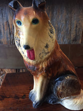 Load image into Gallery viewer, Chalkware collie dog coin bank
