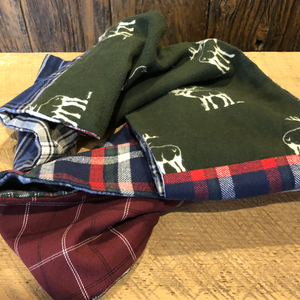 Upcycled flannel loop scarf by 3rclothing
